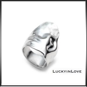 ALEXIS BITTAR • Liquid Molten Silver Crumpled Asymmetrical Ring